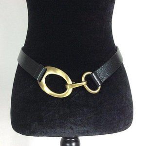 WCM Belt Italian Leather Belt Hook Buckle Black Adjustable